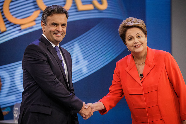 Debate entre Dilma Rousseff e Aécio Neves, na Rede Globo, nas eleições de 2014