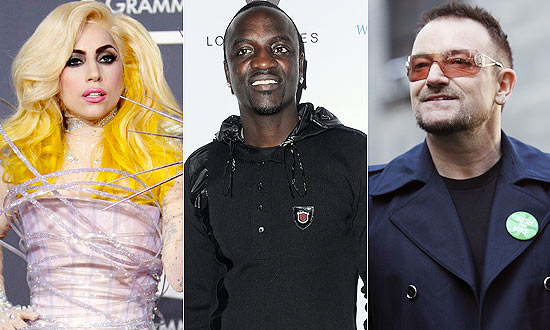 Akon, Bono e Lady Gaga participam de nova versão de \