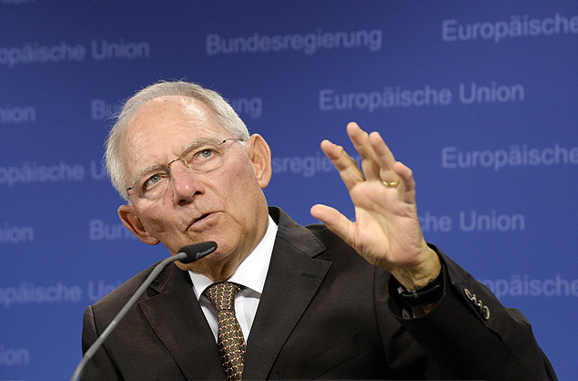 German Finance Minister Wolfgang Schauble gives a press conference at the end of an EU Eco-Finance meeting at the EU Council building in Brussels, July 14, 2015. AFP PHOTO / THIERRY CHARLIER ORG XMIT: STR722