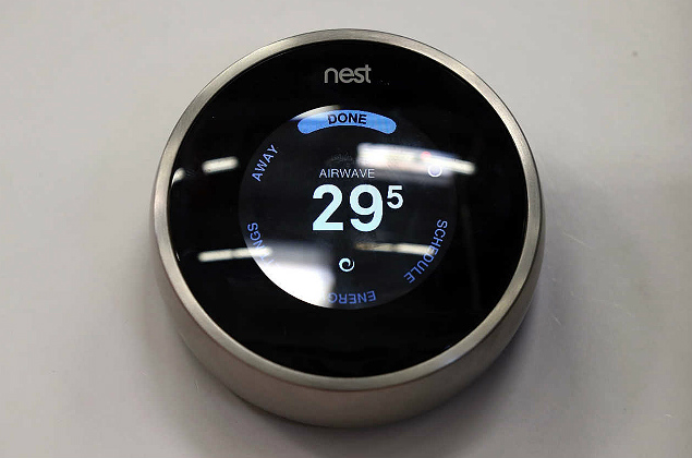SAN RAFAEL, CA - JANUARY 13: The Nest Learning Thermostat is displayed at a Home Depot store on January 13, 2014 in San Rafael, California. Google announced today that it has acquired Palo Alto, Calif. based digital smoke alarm and thermostat company Nest for $3.2 billion in cash. Justin Sullivan/Getty Images/AFP == FOR NEWSPAPERS, INTERNET, TELCOS & TELEVISION USE ONLY =