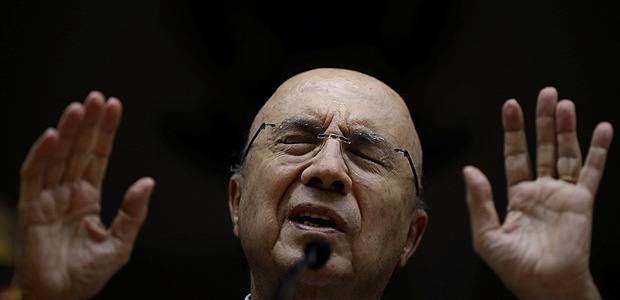 Brazil's Finance Minister Henrique Meirelles reacts during a news conference in Brasilia, Brazil January 12, 2018. REUTERS/Ueslei Marcelino ORG XMIT: UMS3