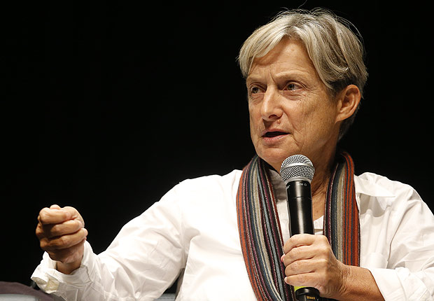 Judith Butler, principal nome no estudo das teorias de gênero, durante seminário Queer, em São Paulo