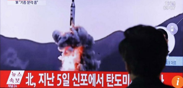 Pelo canal de notícias YTN, da Coreia do Sul, lançamento de míssil pela Coreia do Norte