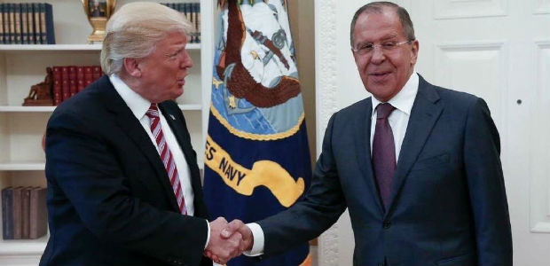 This handout photo released by the Russian Ministry of Foreign Affairs, shows President Donald Trump meeting with Russian Foreign Minister Sergey Lavrov in the Oval Office of the White House in Washington, Wednesday, May 10, 2017. The Washington Post is reporting that Trump revealed highly classified information about Islamic State militants to Russian officials during a meeting at the White House last week. The newspaper cites current and former U.S. officials who say Trump jeopardized a critical source of intelligence on IS in his conversations with the Russian foreign minister and the Russian ambassador to the U.S. They say Trump offered details about an IS terror threat related to the use of laptop computers on aircraft.(Russian Foreign Ministry via AP) ORG XMIT: WX111