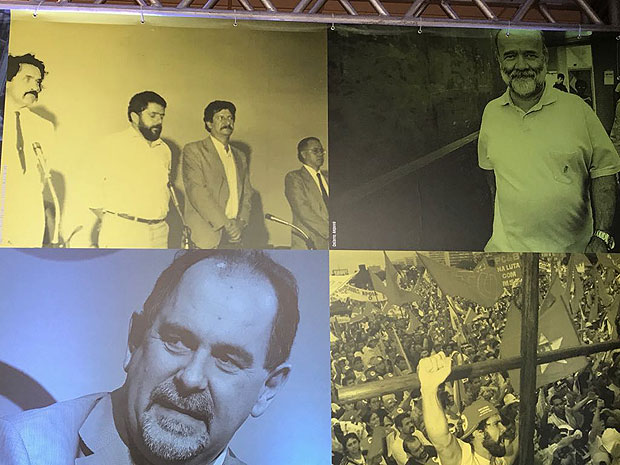 Foto do ex-tesoureiro João Vaccari Neto tem lugar de destaque em mural de congresso do PT