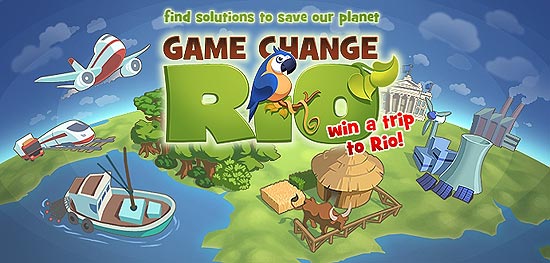 Tela inicial do jogo on-line "Game Change Rio", que explica a conferência ambiental Rio+20