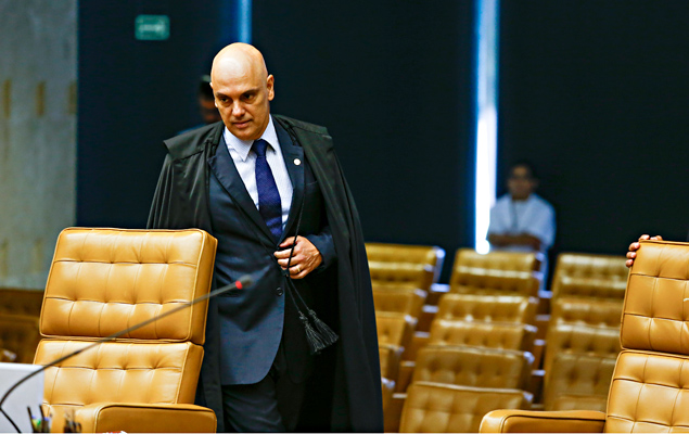 Ministro Alexandre de Moraes durante sessão no plenário para as pautas do Supremo Tribunal Federal