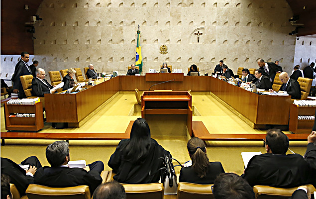 Ministros durante sessão do Supremo Tribunal Federal, em Brasília (DF).