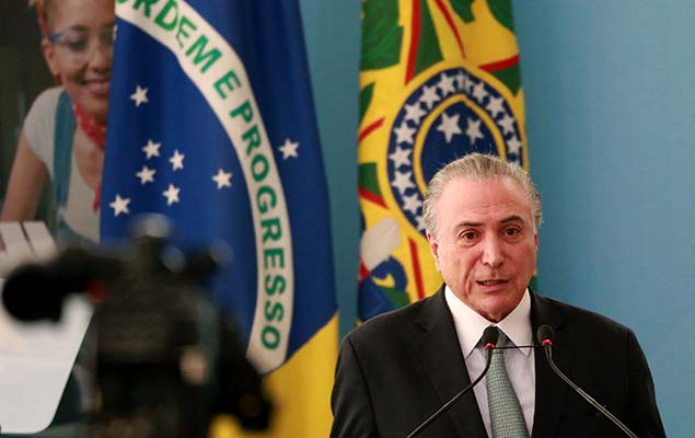 Presidente Michel Temer durante cerimônia alusiva ao Dia Nacional da Micro e Pequena Empresa, em Brasília, nesta quarta 