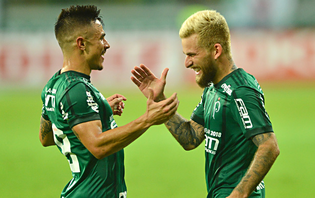  Lucas Lima, do Palmeiras, comemora seu gol - Partida entre Palmeiras e Santos André, válida pela 1ª rodada do Campeonato Paulista de Futebol 2018
