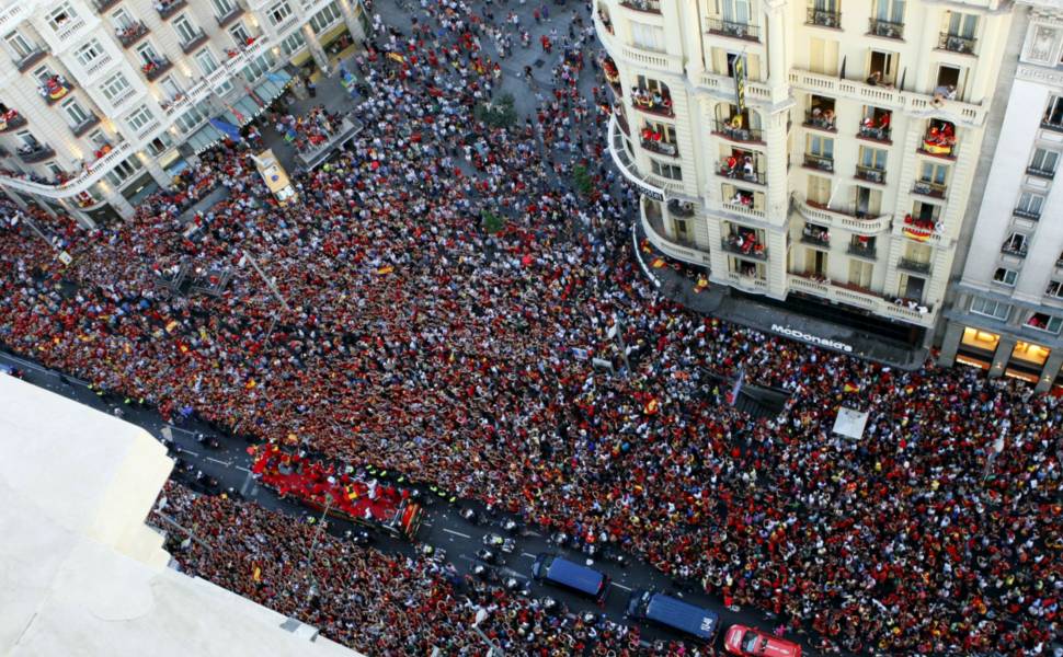 Comemoração na Espanha da vitória na Copa de 2010