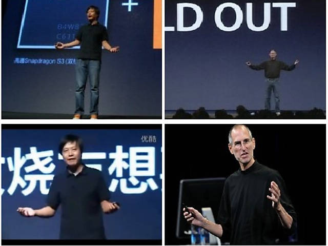 Lei Jun, executivo-chefe da Xiaomi, apresentou um novo celular da empresa em agosto imitando trejeitos do fundador da Apple