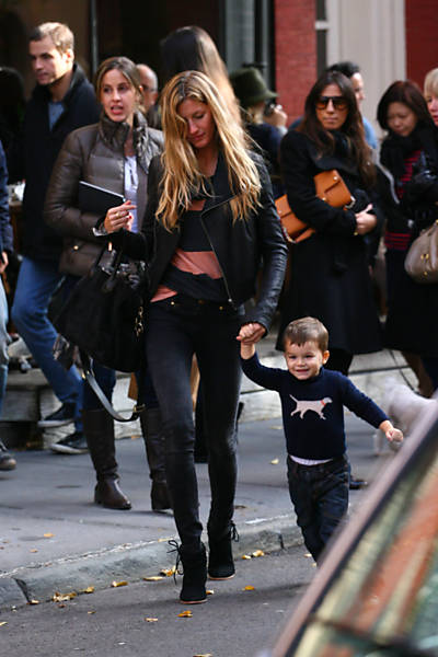 Gisele Bündchen e seu filho Benjamin Brady
