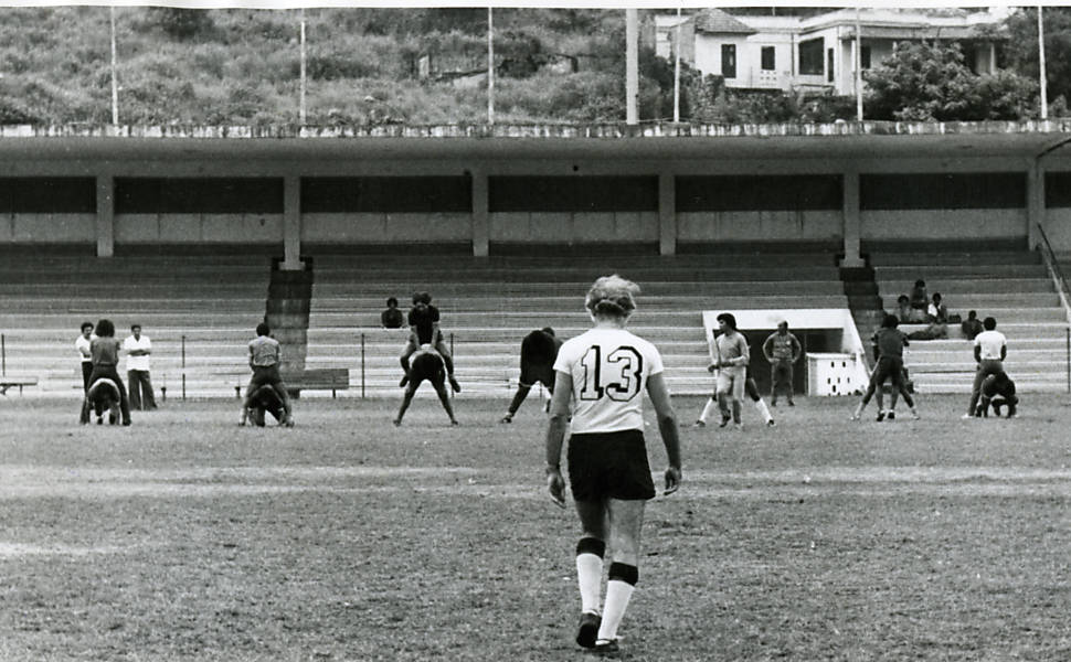 Zagallo no campo do Botafogo, em 1975