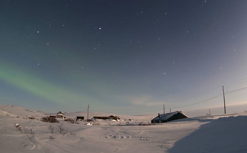 A mágica das auroras boreais no Alasca