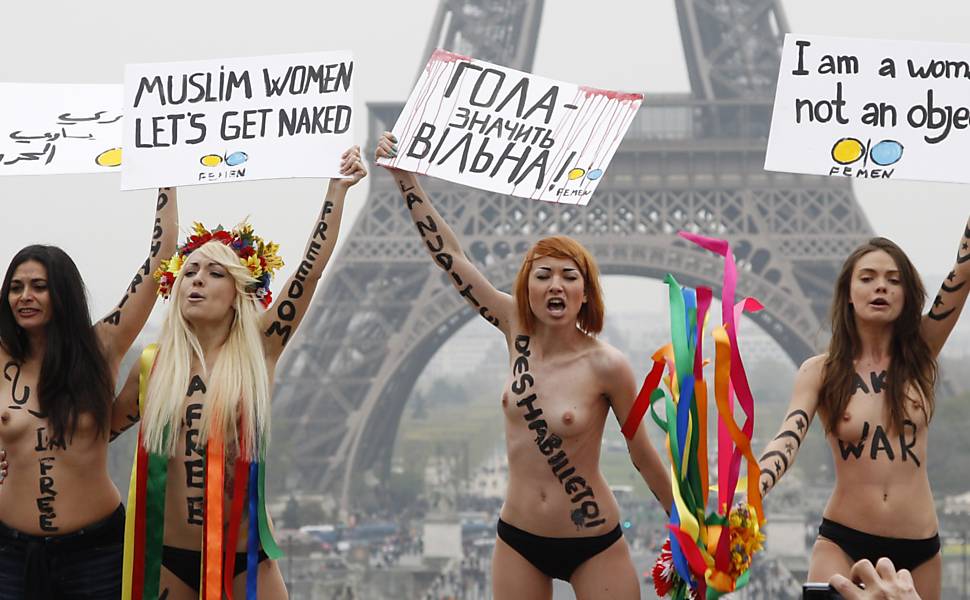 Femen protesta contra política do Islã para mulheres