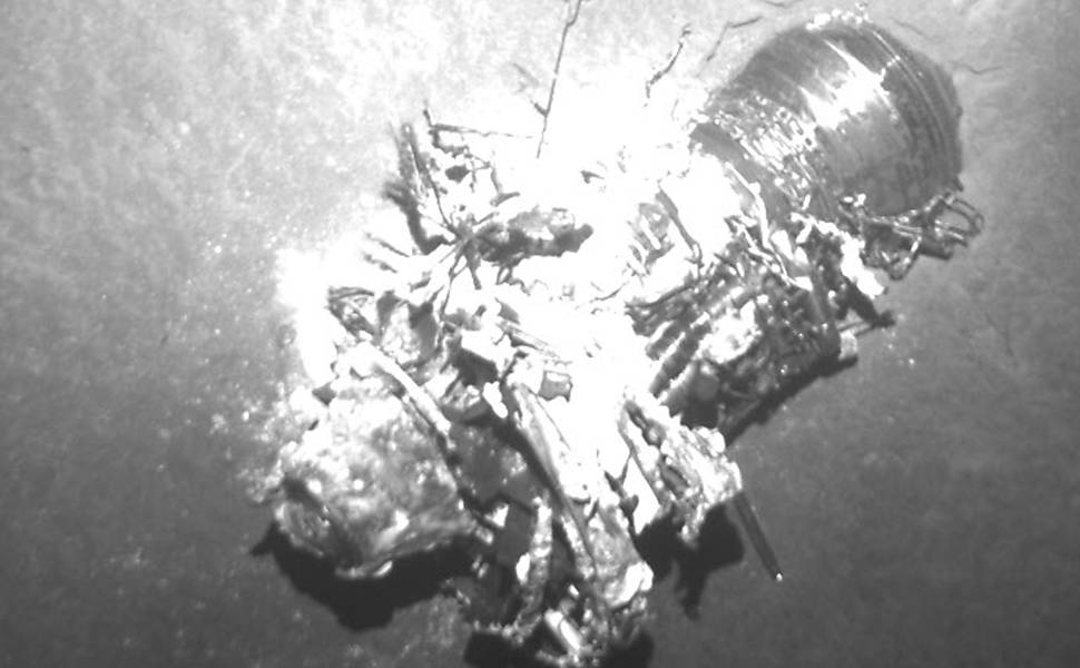 Imagem dos destroços do Airbus A330-200, encontrados no fundo do mar em abril de 2011 