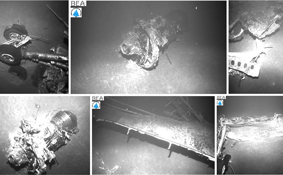 Imagem dos destroços do Airbus A330-200, encontrados no fundo do mar em abril de 2011 