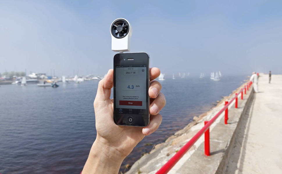 Protótipo do Shaka, que mede a força e a direção do vento para praticantes de windsurf e asa delta 