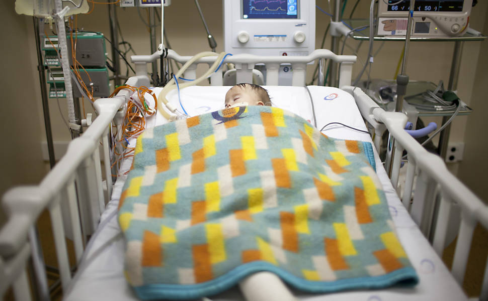 Recém-nascido internado em unidade do InCor

