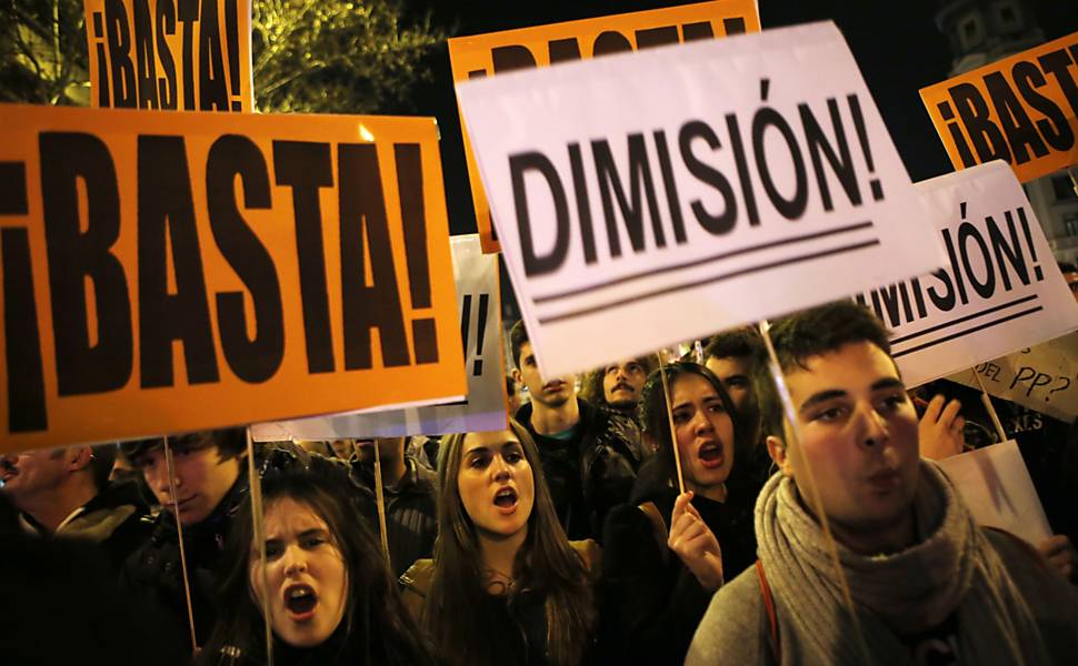 Protesto contra corrupção na Espanha