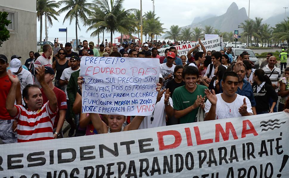 Protesto contra proibição de vans no Rio de Janeiro
