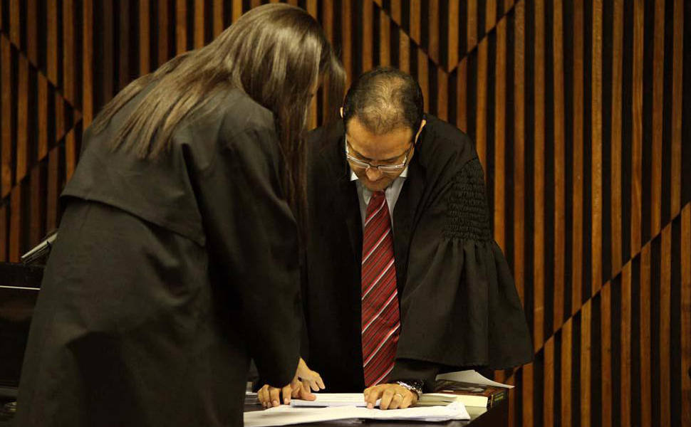 Promotor Marcos Mousinho durante o julgamento do caso PC Farias