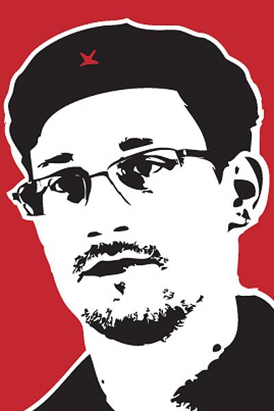 Montagem com o rosto do delator americano Edward Snowden