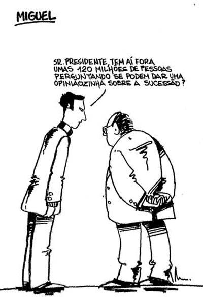 Charge publicada na <b>Folha</b> durante a campanha das Diretas-Já