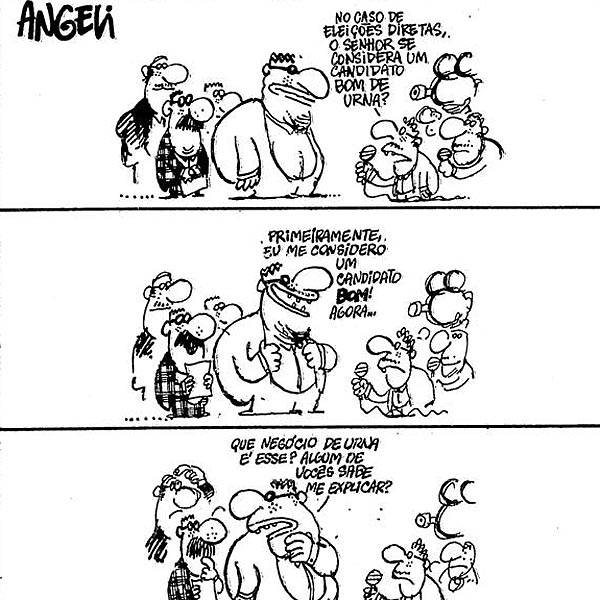 Charge publicada na <b>Folha</b> durante a campanha das Diretas-Já