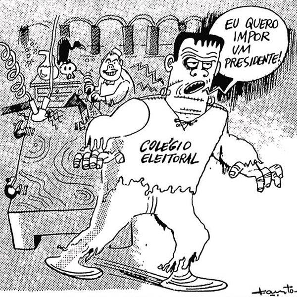 Charge publicada na <b>Folha</b> durante a campanha das Diretas-Já