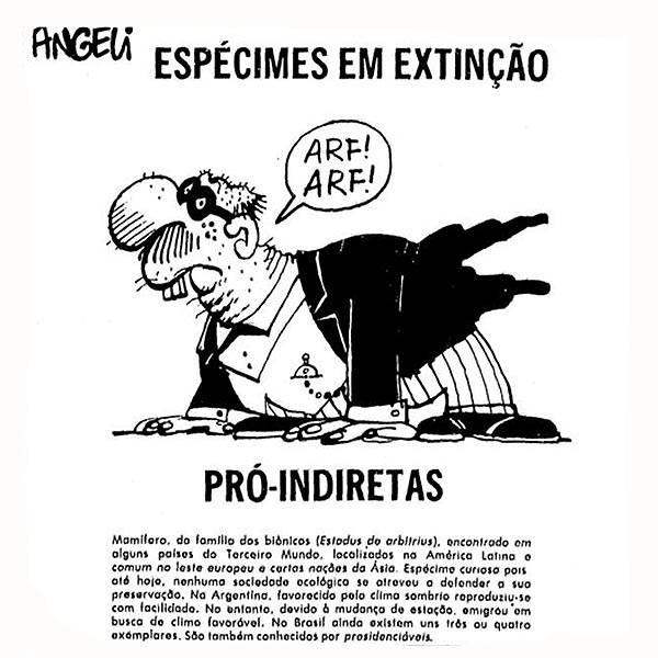 Charge publicada na <b>Folha</b> durante a campanha das Diretas-Já