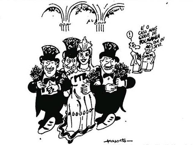 Charge publicada na <b>Folha</b> durante a campanha das Diretas-Já