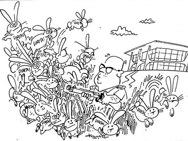 Charge publicada na <b>Folha</b> durante a campanha das Diretas-Já