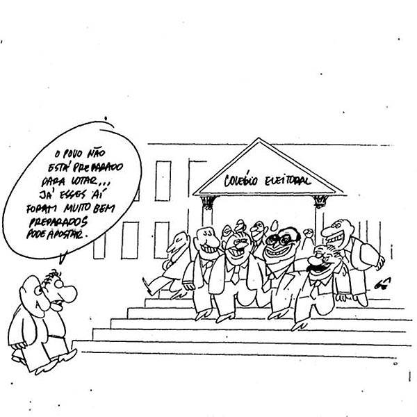 Charge publicada na <b>Folha</b> durante a campanha das Diretas-Já