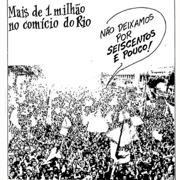 Charge publicada na <b>Folha</b> durante a campanha das Diretas-Já