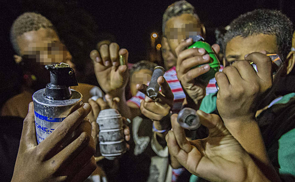 Protesto de moradores da favela do Moinho