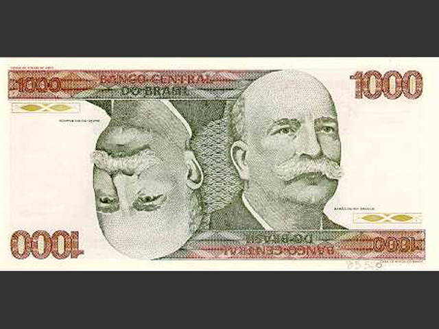 Nota de Cr$ 1.000. O Cruzeiro voltou a ser a moeda do Brasil em 15 de maio de 1970 e seguiu até 27 de fevereiro de 1986