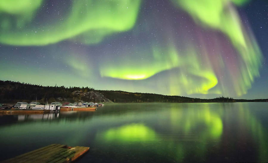 Aurora boreal no Canadá