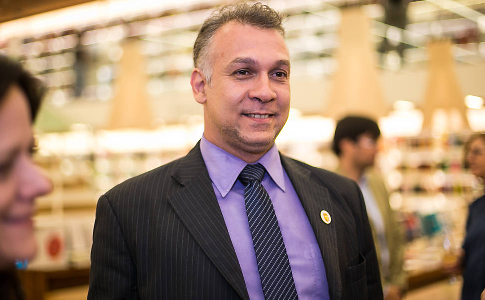 O policial e candidato a deputado federal Alexandre Santana Sally também passou por lá