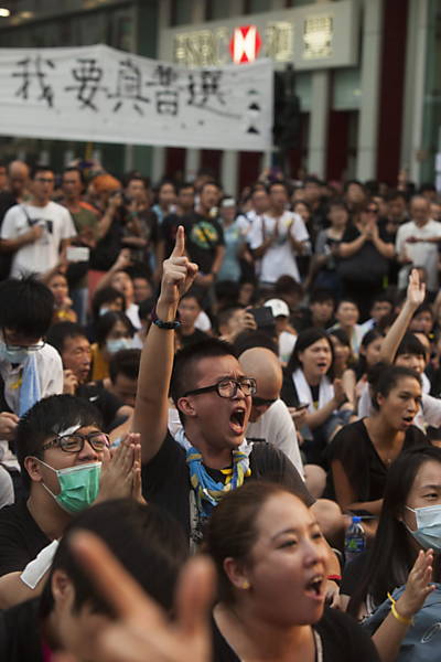 Protesto por democracia em Hong Kong