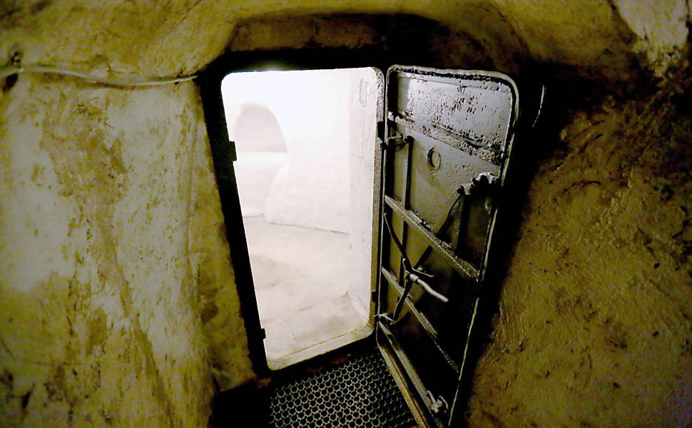 Um dos bunkers da Villa Torlonia, que tem cerca de 60 metros quadrados