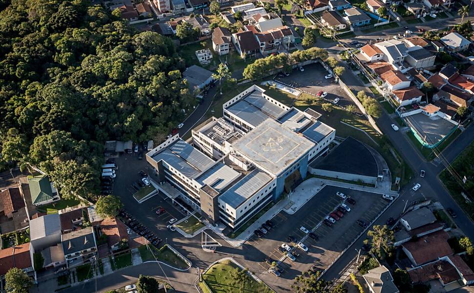 Imagem aérea do prédio sede da Policia Federal de Curitiba
