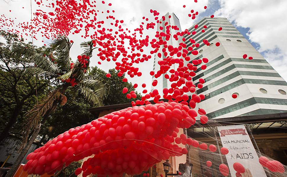 Balões no Dia Mundial de Luta Contra a AIDS