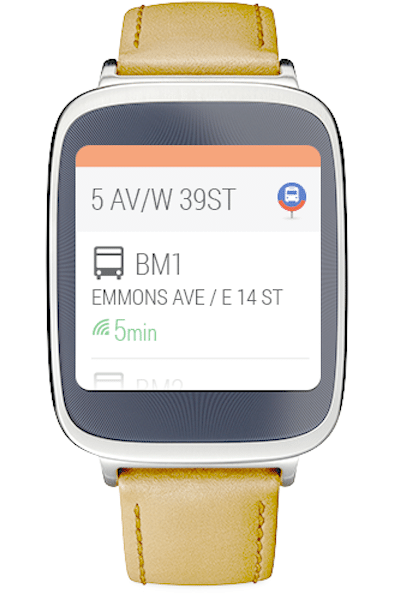  Moovit para wearables Android e Apple Watch 