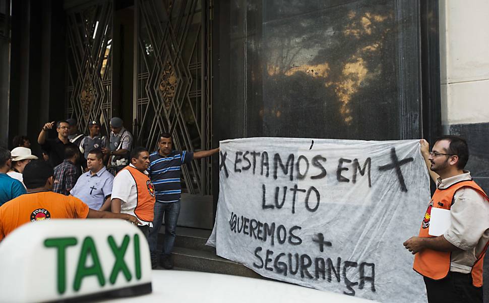 Protesto de taxistas em São Paulo