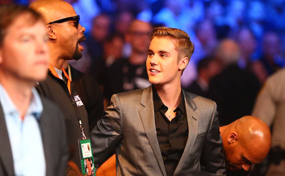 O cantor Justin Bieber acompanhou a disputa 