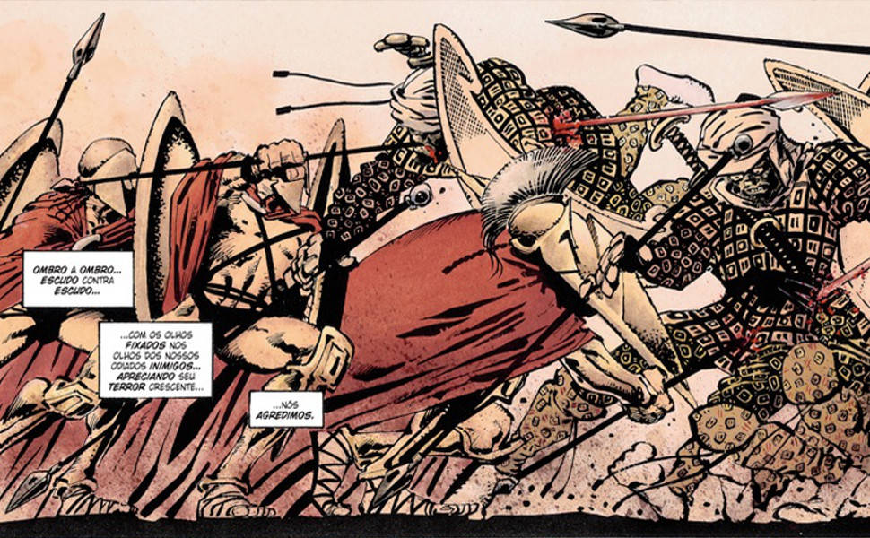 'Os 300 de Esparta', escrita e ilustrada por Frank Miller