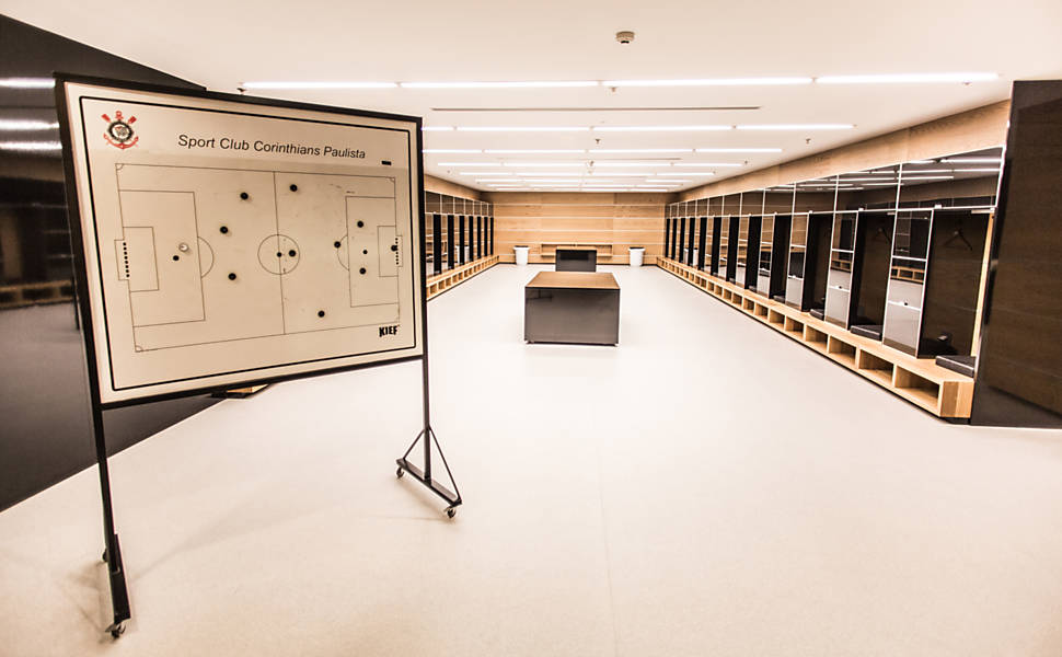 Vestiário do estádio do Corinthians, em Itaquera