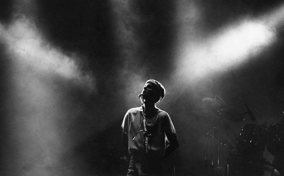 O cantor Cazuza durante seu show no Palace, em 1988.